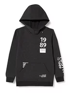 Bluzy dla chłopców - Teddy Smith Chłopięca bluza z kapturem S-All Hommeody Jr, Melange Black, 8 Lat - miniaturka - grafika 1
