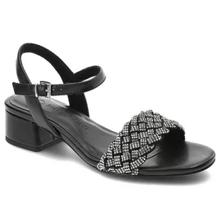 Czarne Sandały Marco Tozzi Eleganckie Obuwie Damskie - Sneakersy damskie - miniaturka - grafika 1
