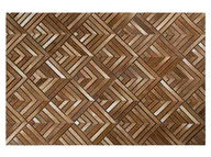 Dywany - Beliani Dywan patchwork skórzany 140 x 200 cm brązowy TEKIR - miniaturka - grafika 1