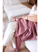 Koce i narzuty dla dzieci - Poofi Kocyk merino Malmo różany - miniaturka - grafika 1