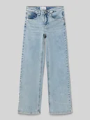 Spodnie i spodenki dla dziewczynek - Jeansy o prostych nogawkach w fasonie 5-kieszeniowym model 'YARA' - miniaturka - grafika 1