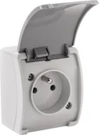 Gniazdka elektryczne - Orno Gniazdo pojedyncze 2P+Z AQUATIC, IP44, szaro-grafitowe, 10 szt. - miniaturka - grafika 1