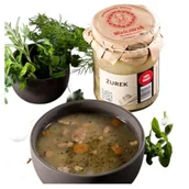 Zupy w płynie - Żurek z białą kiełbasą i wędzonym boczkiem Mielczarek 490 g - miniaturka - grafika 1