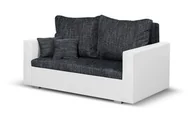 Sofy i kanapy - Sofa 2 os z funkcją spania HUBERT czarno-biała - miniaturka - grafika 1