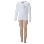 Legginsy - PUMA Logo Crew Fl & Legginsy Set G - Leggins Unisex Dziecko - miniaturka - grafika 1