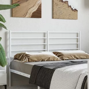 vidaXL Metalowe wezgłowie, białe, 140 cm - Inne meble do sypialni - miniaturka - grafika 1