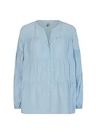 Bluzki damskie - Soya Concept Damska bluzka typu sc-pelikan z guzikami tunika, Kaszmirowy niebieski, XL - miniaturka - grafika 1