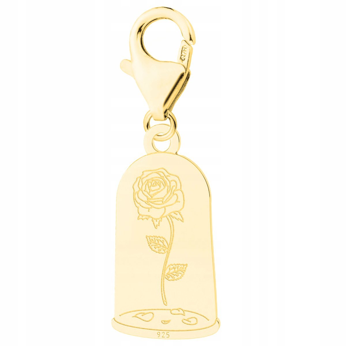 Zawieszka złota wisząca Róża Kwiat srebro 925