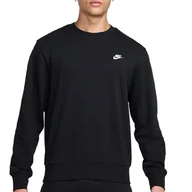 Bluzy męskie - Bluza męska Nike Club French Terry Crew FN3888-010 - czarna - miniaturka - grafika 1