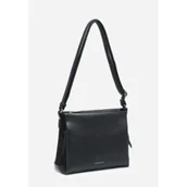 Torebki damskie - Klasyczna Elegancka Czarna Listonoszka Torebka Damska LUIGISANTO Z Zamszem - miniaturka - grafika 1