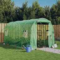 Szklarnie ogrodowe - vidaXL Szklarnia ze stalową ramą, zielona, 8 m², 4x2x2 m - miniaturka - grafika 1