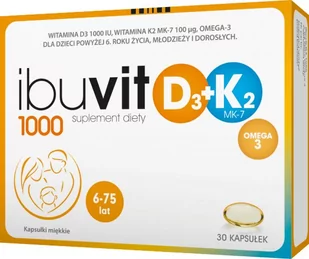 Omega Pharma Ibuvit d3 1000+k2 mk-7 3 x 30 kaps - Suplementy diety - miniaturka - grafika 1