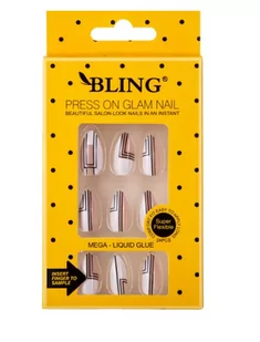 Tipsy BLING, Sztuczne paznokcie, (24 szt.) – geometryczne - Sztuczne paznokcie i akcesoria - miniaturka - grafika 1