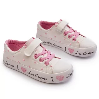 Buty dla dziewczynek - Trampki Dziewczęce Lee Cooper LCW-24-02-2159 Białe - grafika 1
