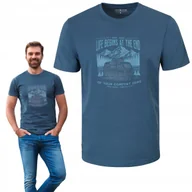 Koszulki męskie - T-SHIRT Męski LIFE Koszulka z Nadrukiem GRANATOWY Bawełniana 3XL Pako Jeans - miniaturka - grafika 1