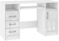 Biurka - Akord FABRYKA MEBLI Biurko wolnostojące Ana, biały-biały połysk, 124x52x74 cm - miniaturka - grafika 1