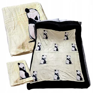 Koc Kocyk Panda Zimowy Ciepły Polarowy W Pandy Narzuta 130x150 - Koce i narzuty dla dzieci - miniaturka - grafika 1
