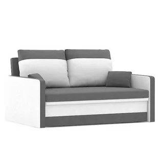 Sofa rozkładana 2-osobowa, Milton, 135x90x75 cm, biel, szary - Sofy i kanapy - miniaturka - grafika 1