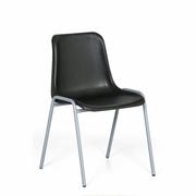 Krzesła - Plastikowe krzesło do jadalni AMADOR, czarne - miniaturka - grafika 1