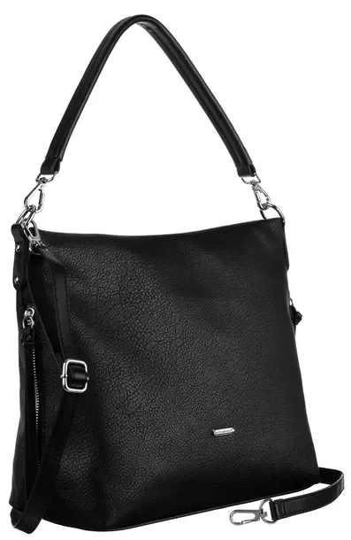 Torebka damska David Jones czarna klasyczna torba na ramię shopper bag