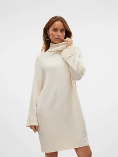 Vero Moda Sukienka dzianinowa w kolorze kremowym - Sukienki - miniaturka - grafika 1