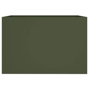 Donica, oliwkowa, 62x40x39 cm, stal walcowana na zimno Lumarko! - Donice - miniaturka - grafika 6