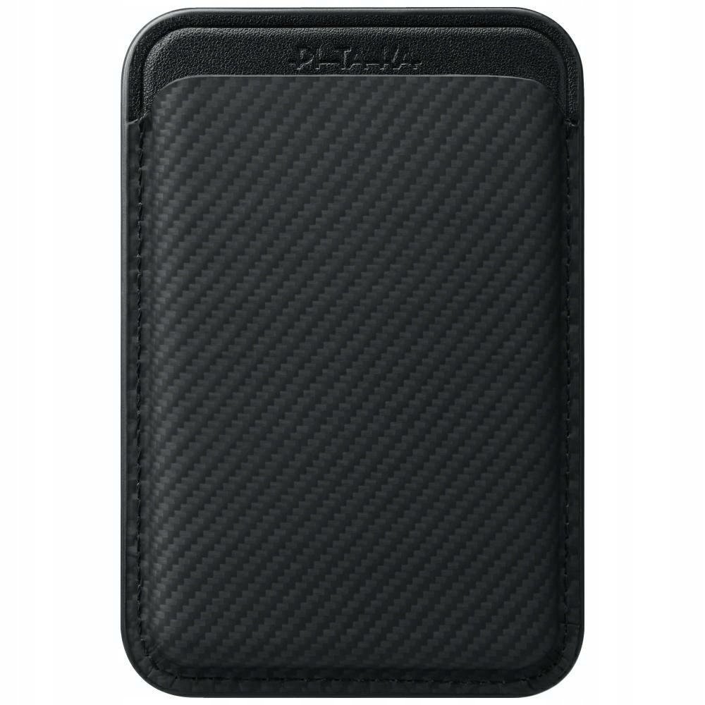 Portfel magnetyczny Pitaka Woven Wallet MagSafe do telefonu czarno szary