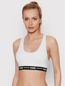 Koszulki i topy damskie - Puma Biustonosz top Racer Back 907862 Biały - miniaturka - grafika 1
