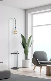 Candellux Lampa podłogowa Industrialna lampa podłogowa LED Ready Walk 51-00033 zielona 51-00033 - Lampy stojące - miniaturka - grafika 1