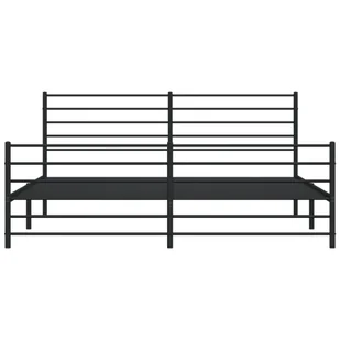 Metalowa rama łóżka z wezgłowiem i zanóżkiem, czarna, 180x200cm Lumarko! - Inne meble do sypialni - miniaturka - grafika 7