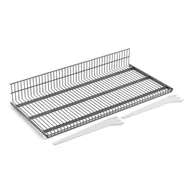 Regały biurowe - Półka druciana do regałów sklepowych MARKET, 900x430 mm, z uchwytami, srebrny - miniaturka - grafika 1