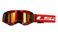 Gogle i okulary motocyklowe - Gogle LS2 Aura Pro Czarno-czerwone Lustrzanka PINLOCK I ZRYWKI - miniaturka - grafika 1
