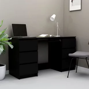 vidaXL Biurko, czarne, 140x50x77 cm, płyta wiórowa vidaXL - Biurka - miniaturka - grafika 1