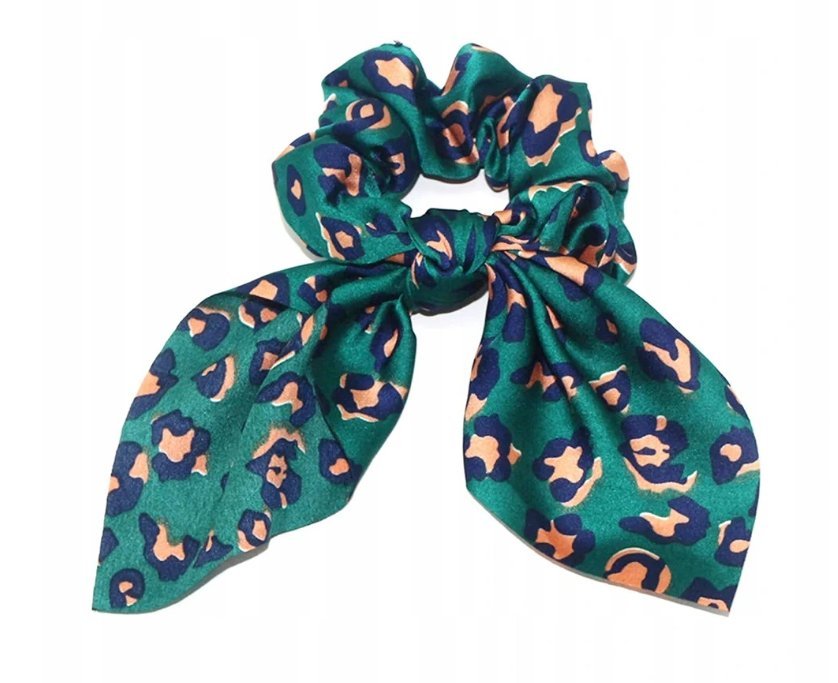 Gumka do włosów apaszka frotka scrunchies zielona