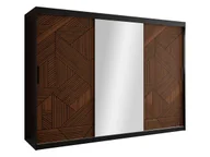 Szafy - Nowoczesna szafa Montik II 250, Czarny Mat / Orzech Ciemny - miniaturka - grafika 1