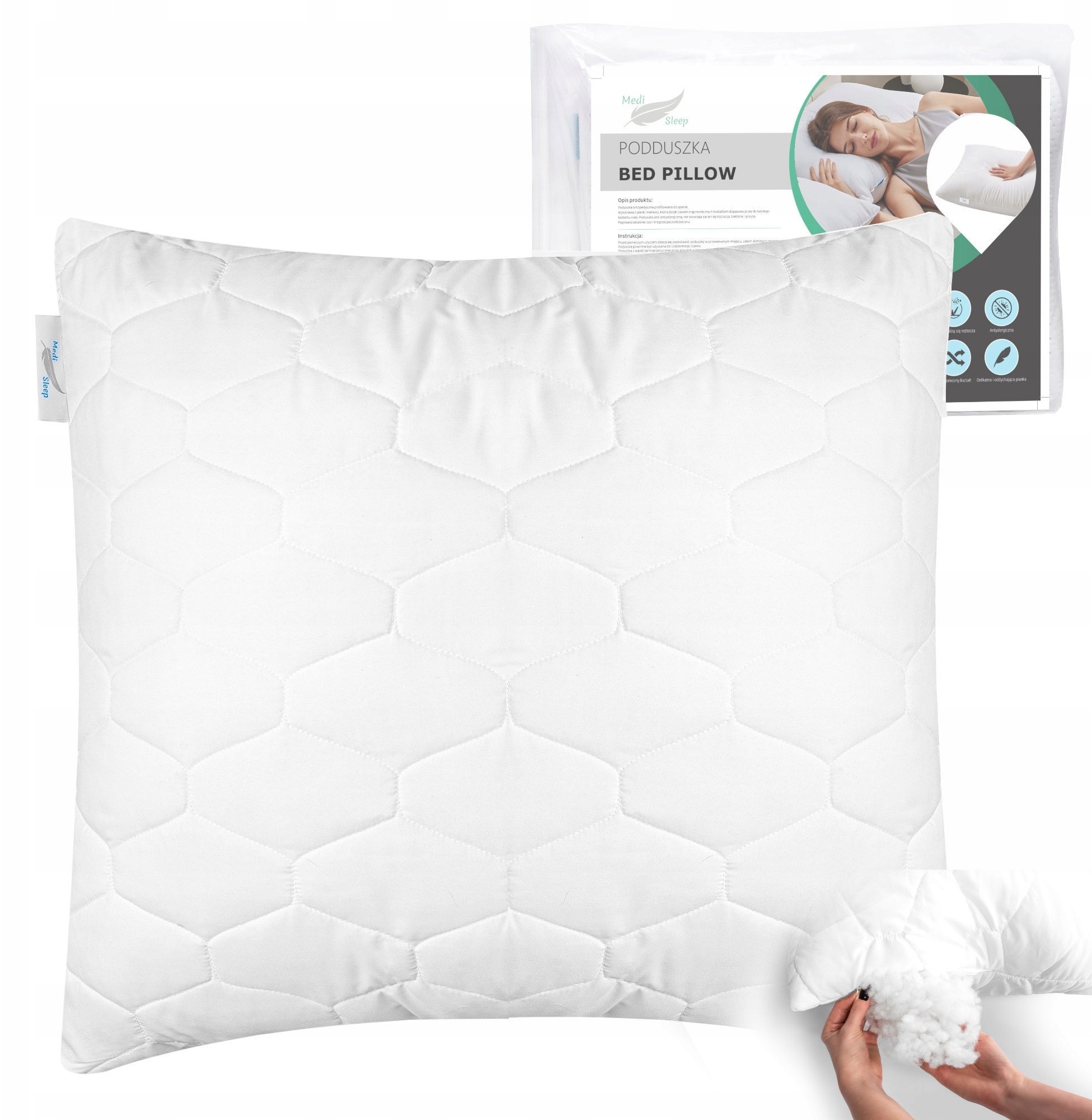 Medi Sleep Poduszka antyalergiczna 40x40 jasiek do spania Medi Sleep