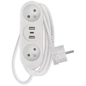 Przedłużacze i rozgałęźniki - Przedłużacz EMOS 2x zásuvka, 2×USB-A + 1×USB-C, 2m - miniaturka - grafika 1