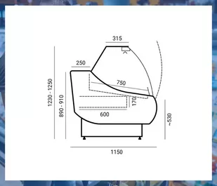 Lada chłodnicza WCh-7/1/1330 OFELIA / obieg wymuszony - Szafy i witryny chłodnicze - miniaturka - grafika 3
