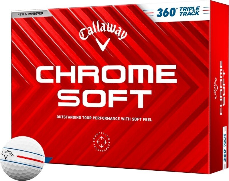 Piłki golfowe Callaway Chrome Soft 2024 360 Triple Track, 12, Chrome Soft