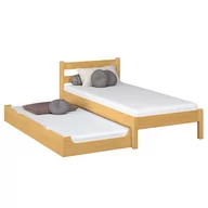 Łóżka - Łóżko pojedyncze z szufladą na materac N01 sosna naturalna 100x200 - miniaturka - grafika 1