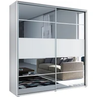Szafy - Szafa Przesuwna 175 z Lustrem A6 Skąpski Meble Biały, Biały, 245 cm - miniaturka - grafika 1
