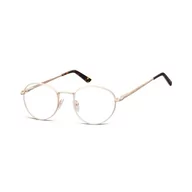Okulary korekcyjne, oprawki, szkła - Lenonki zerowki Oprawki okulary korekcyjne 976C złote - miniaturka - grafika 1