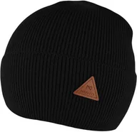 Czapki dla dzieci - Czarna przejściowa czapka dla chłopca z naszywką Noviti CZ074-B-01 r. - miniaturka - grafika 1