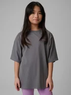 Koszulki dla dziewczynek - 4F T-shirt loose z nadrukiem dziewczęcy - szary 158/164 (12-14 lat) - miniaturka - grafika 1