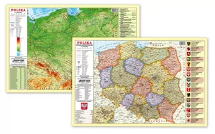 Polska fizyczno-administracyjna mapa - podkładka na biurko - WYSYŁKOWO LUB W KSIĘGARNIACH : KRAKÓW - ŁÓDŹ - POZNAŃ - WARSZAWA EkoGraf - Atlasy i mapy - miniaturka - grafika 1