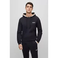 Bluzy męskie - BOSS Męska bluza z kapturem Iconic Loungew, czarny (Black1), XXL - miniaturka - grafika 1
