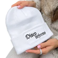 Czapki damskie - CZAPKA ZIMOWA CLASSIC BIAŁA Disco Inferno Wzory - miniaturka - grafika 1