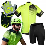 Spodenki rowerowe - Strój Kolarski Męski rozm L Koszulka Spodenki Rowerowe z Wkładką Rękawiczki - miniaturka - grafika 1