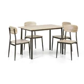 Stoły - Zestaw do jadalni QUATRO, stół 1100 x 700 mm + 4 krzesła - miniaturka - grafika 1