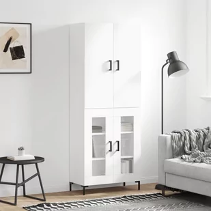 vidaXL Witrynka, biała, 69,5x34x180 cm, materiał drewnopochodny - Witryny vidaXL Witrynka, biała, 69,5x34x180 cm, materiał drewnopochodny - Witryny - miniaturka - grafika 1